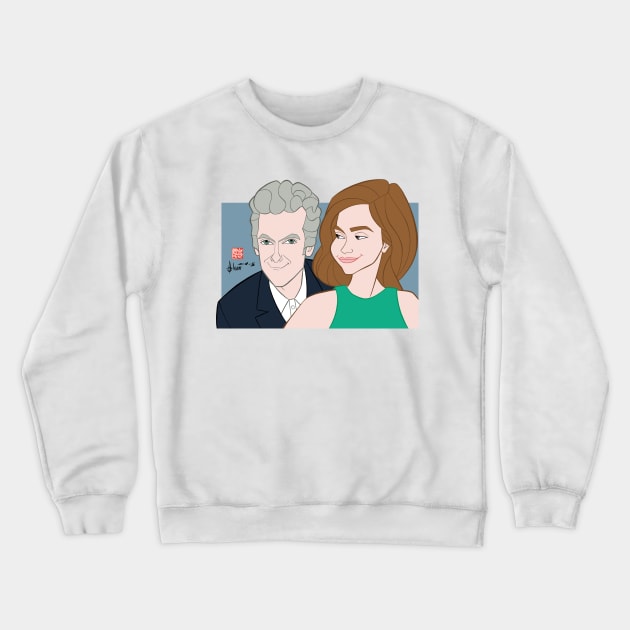 The Doctor and Clara Crewneck Sweatshirt by howardshum